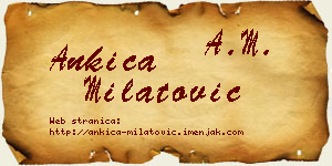 Ankica Milatović vizit kartica